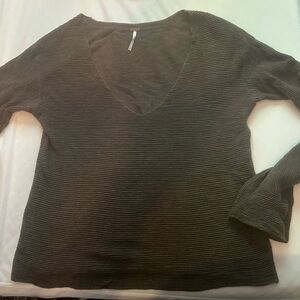 Brown free people knit top